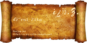Örsi Zita névjegykártya